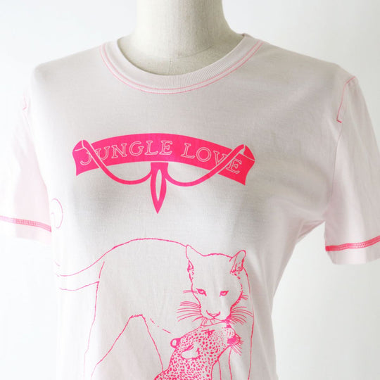 HERMES Short sleeve T-shirt cotton Neon pink 36