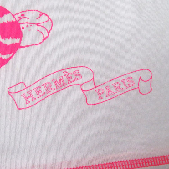HERMES Short sleeve T-shirt cotton Neon pink 36