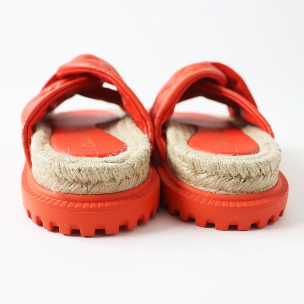 Christian Dior Sandals leather Vermilion x Natural 37.5