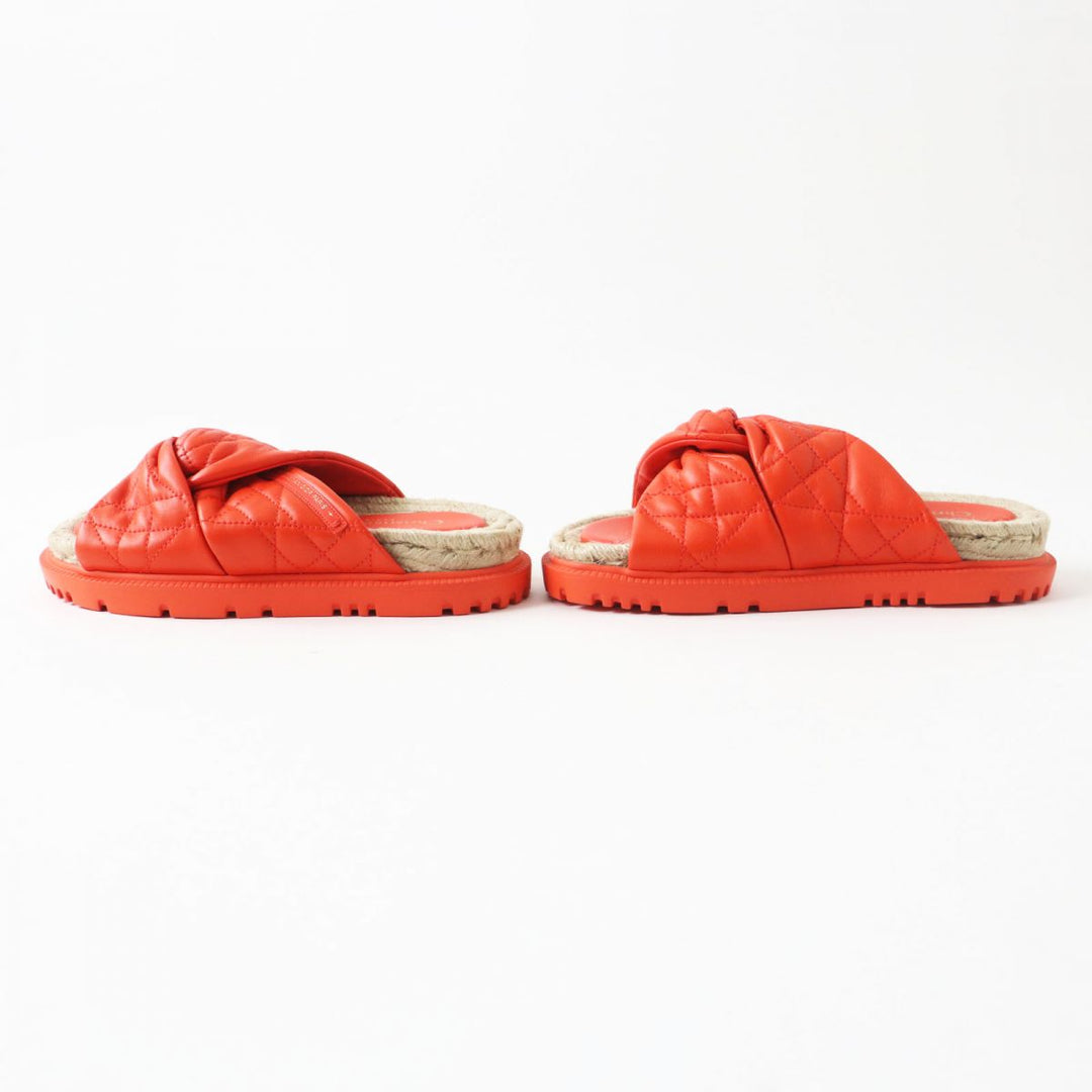 Christian Dior Sandals leather Vermilion x Natural 37.5