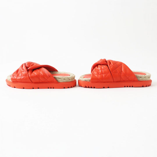 Christian Dior Sandals leather Vermilion x Natural 37.5