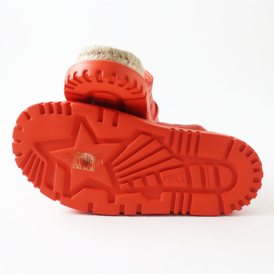Christian Dior Sandals leather Vermilion x Natural 37.5