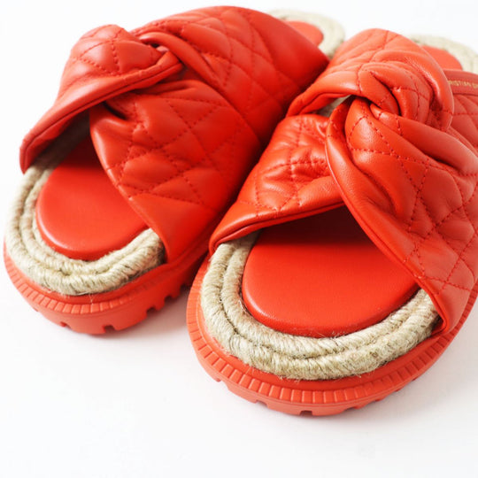 Christian Dior Sandals leather Vermilion x Natural 37.5