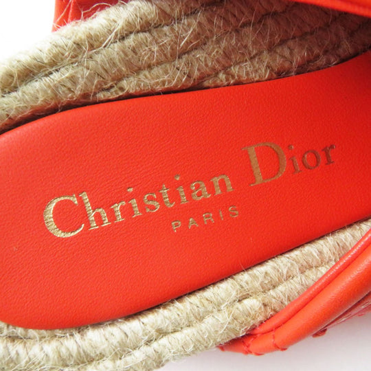Christian Dior Sandals leather Vermilion x Natural 37.5