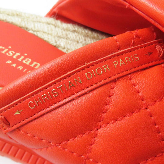 Christian Dior Sandals leather Vermilion x Natural 37.5