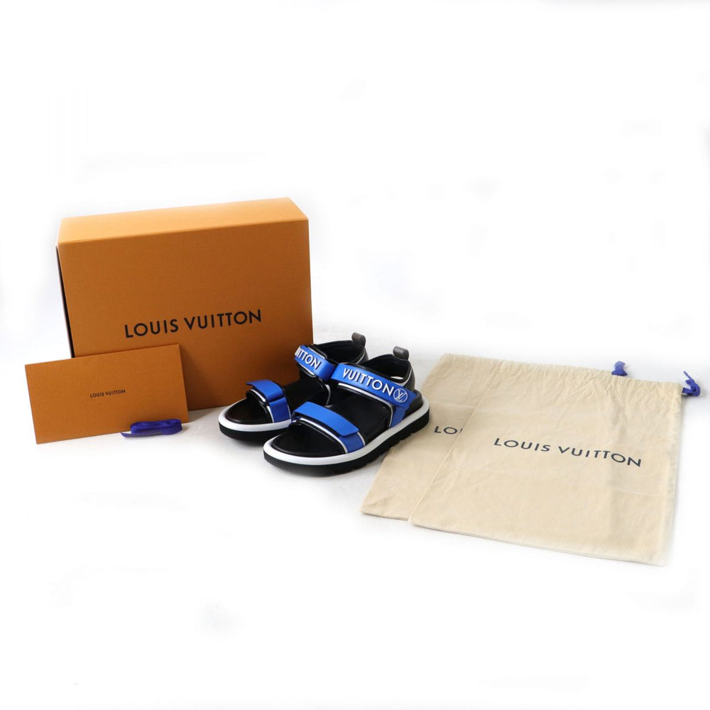 LOUIS VUITTON Sandals leather Blue x black 37