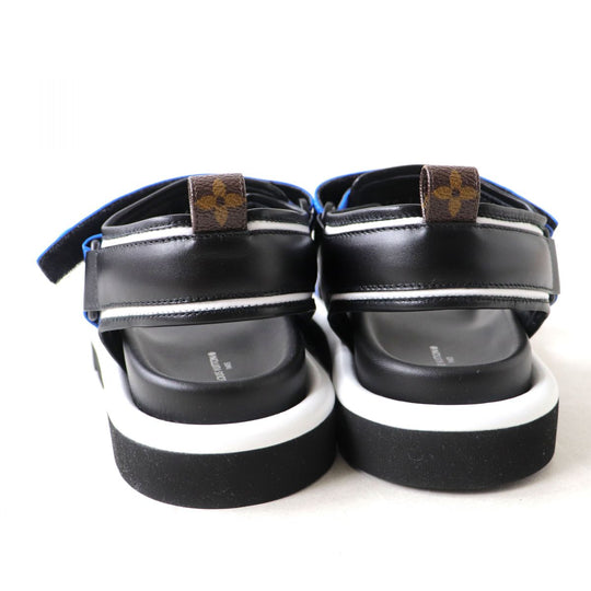 LOUIS VUITTON Sandals leather Blue x black 37