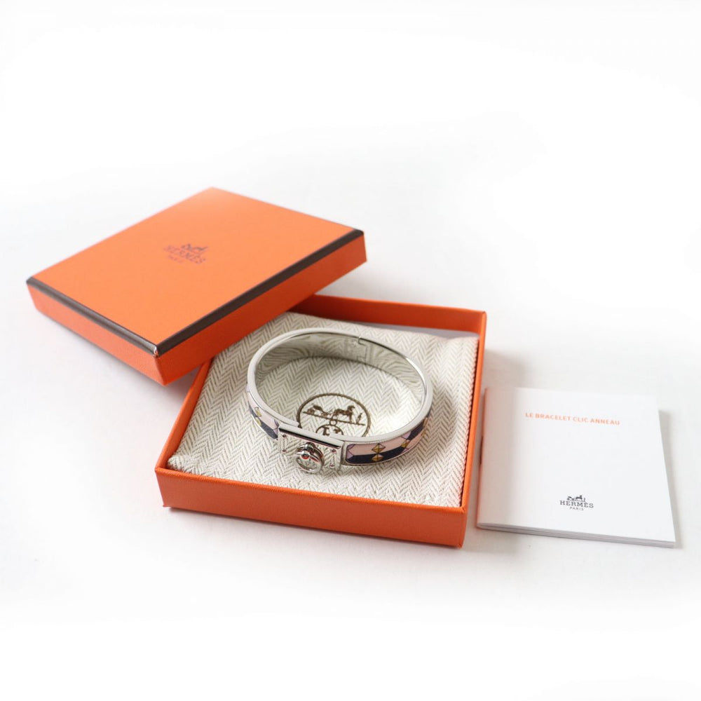 HERMES bracelet Metal, Enamel Silver Colliers de ChiensPattern
