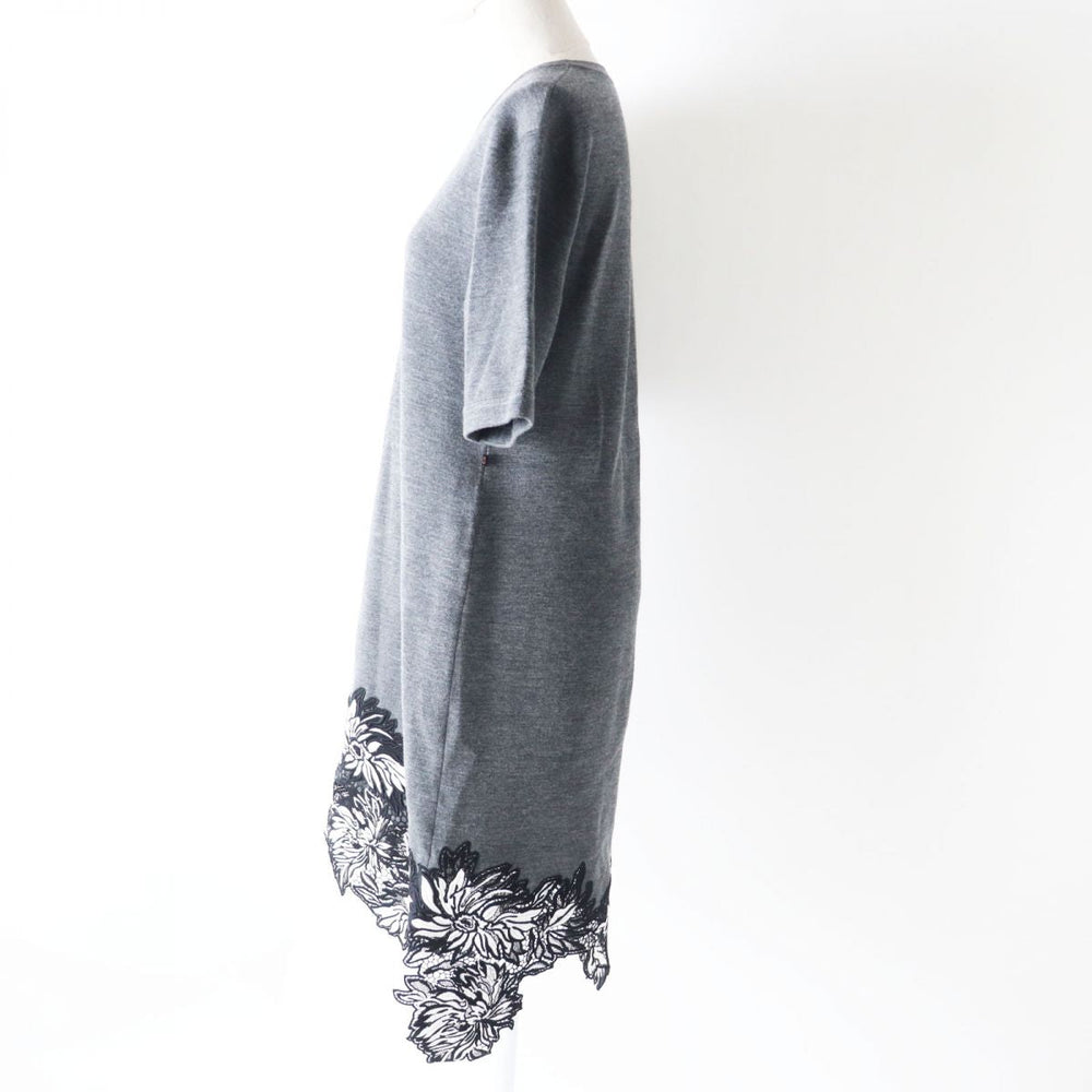 LOUIS VUITTON one piece wool Gray x Black x White S