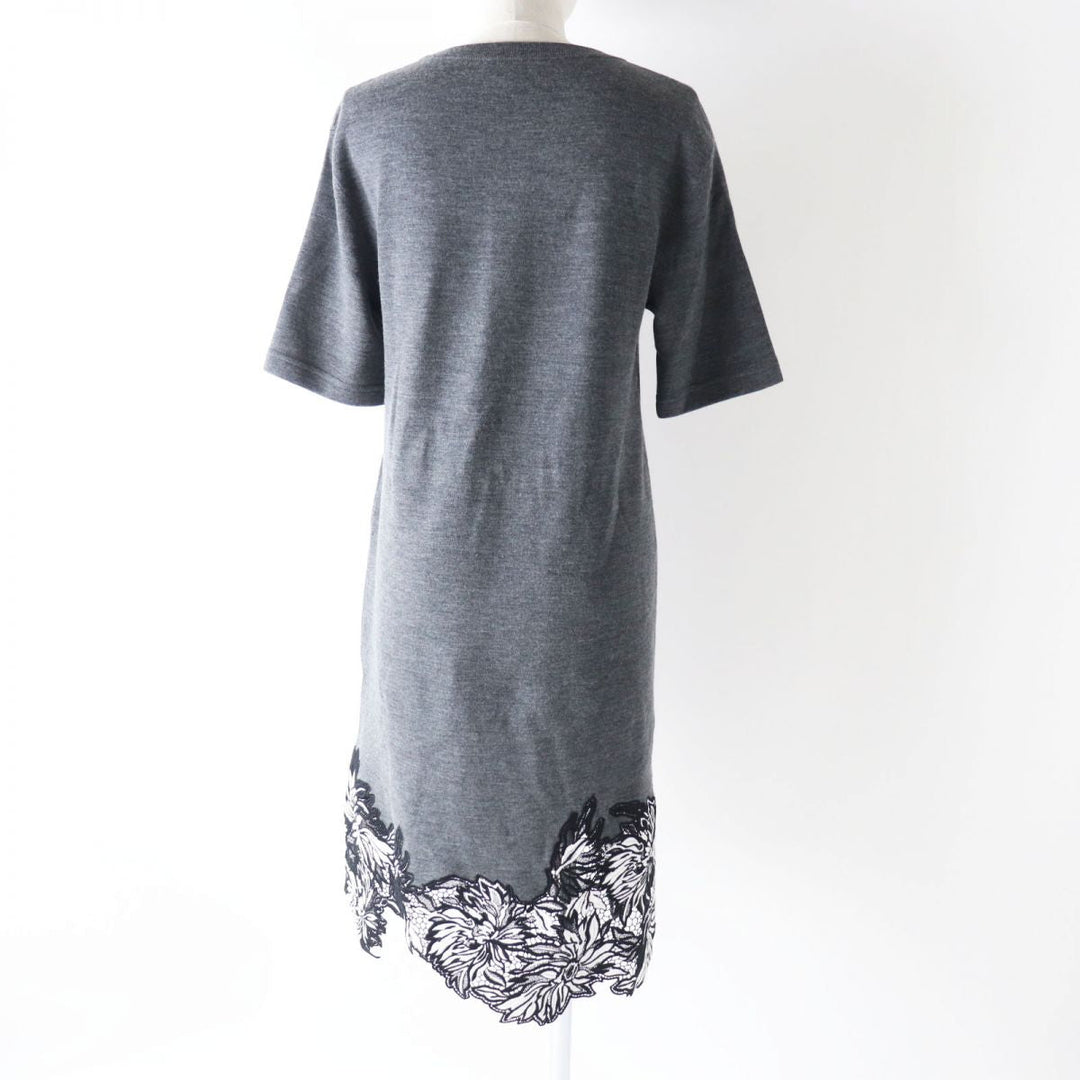 LOUIS VUITTON one piece wool Gray x Black x White S