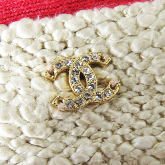 CHANEL skirt silk Beige x red 38