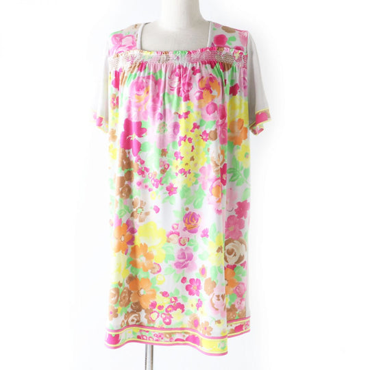 LEONARD one piece silk Multi Flower Print 40