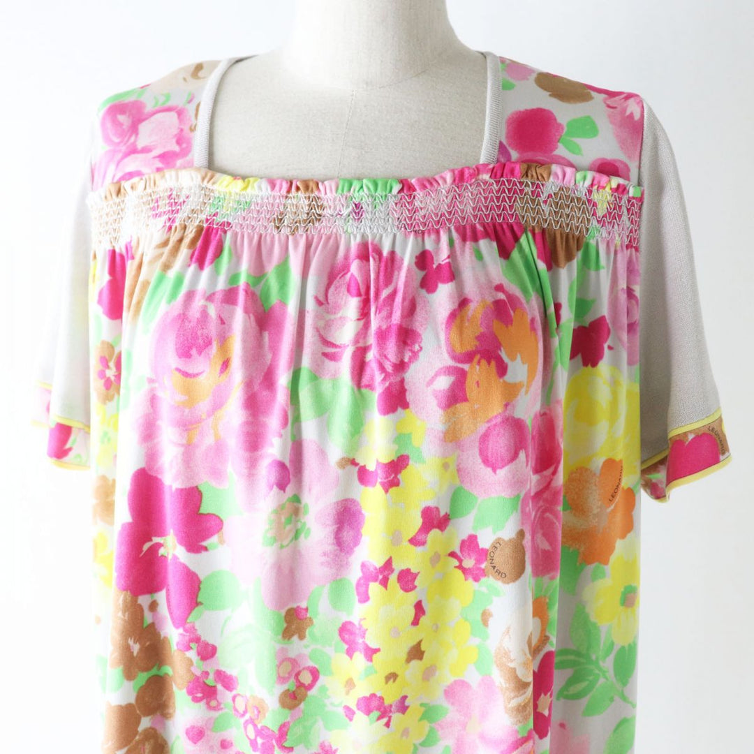 LEONARD one piece silk Multi Flower Print 40