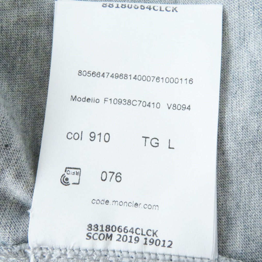 MONCLER Short sleeve T-shirt F10938C70410 V8094 cotton Gray x silver L