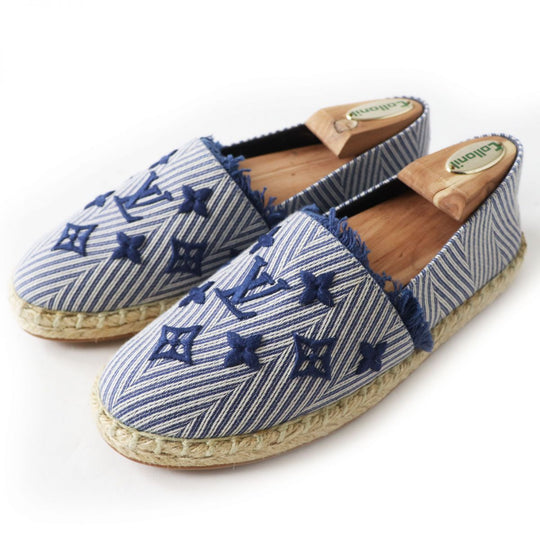 LOUIS VUITTON Slip-on canvas Blue x white 36