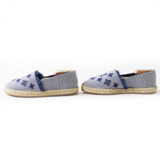 LOUIS VUITTON Slip-on canvas Blue x white 36