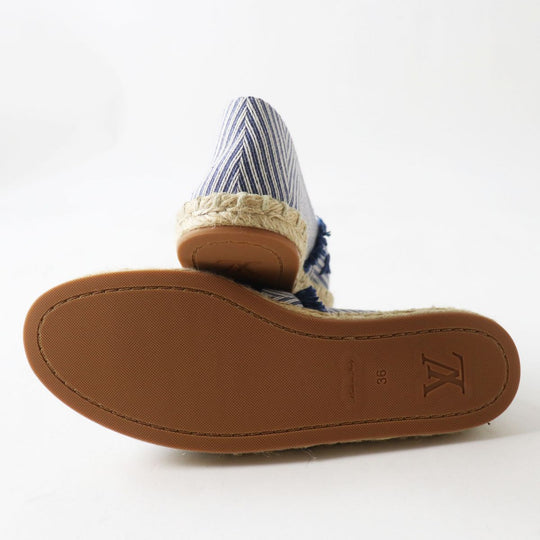 LOUIS VUITTON Slip-on canvas Blue x white 36