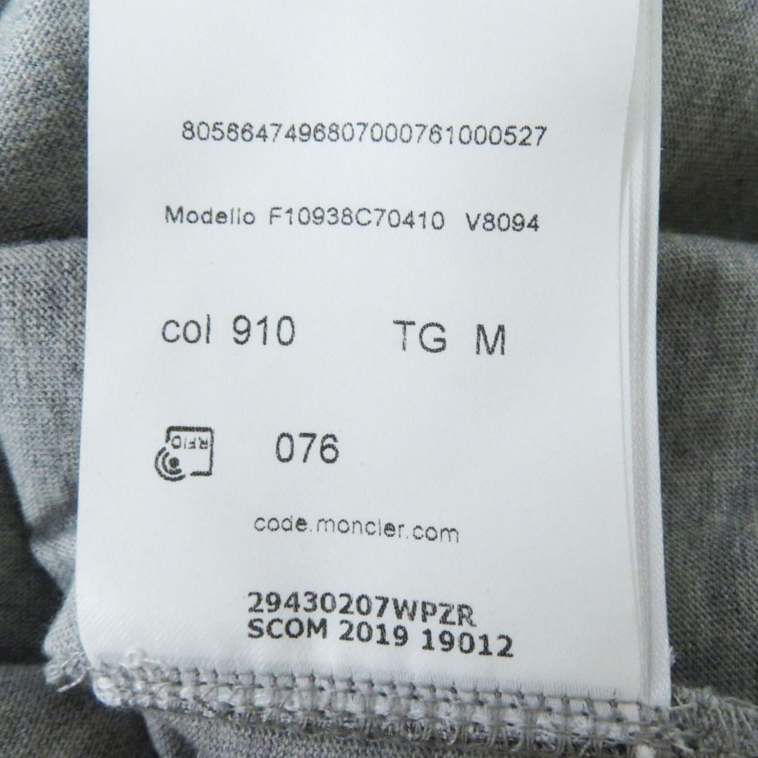MONCLER Short sleeve T-shirt  F10938C70410 V8094 cotton Gray x silver M