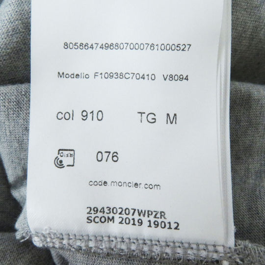 MONCLER Short sleeve T-shirt  F10938C70410 V8094 cotton Gray x silver M