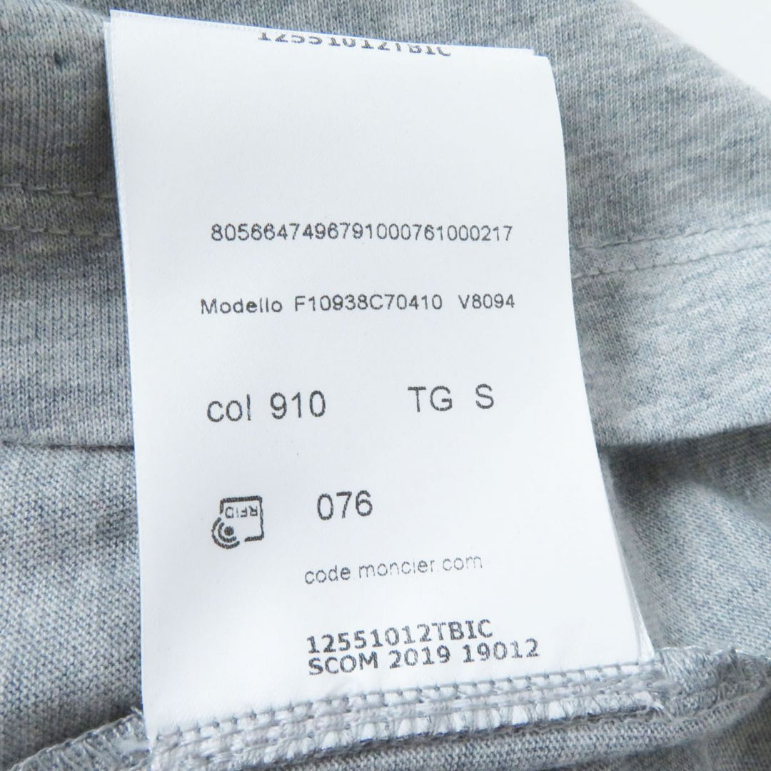 MONCLER Short sleeve T-shirt F10938C70410 V8094 cotton Gray x silver S