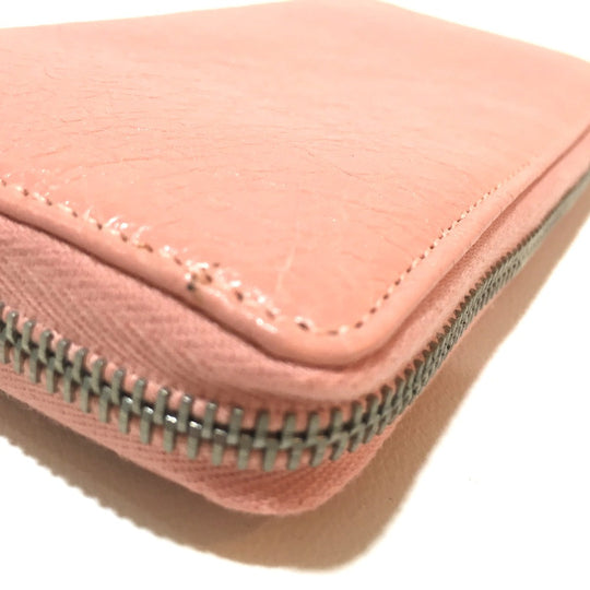 BALENCIAGA Long Wallet Purse 419805 leather pink beige Exclusive Wallet Women Used Authentic