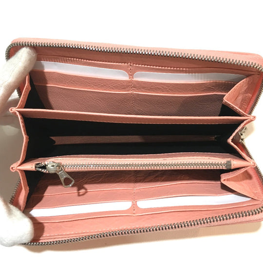 BALENCIAGA Long Wallet Purse 419805 leather pink beige Exclusive Wallet Women Used Authentic