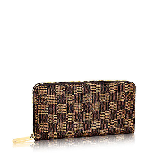 LOUIS VUITTON Long Wallet Purse N41661 Damier canvas Brown Zip Around Damier Zippy wallet mens(Unisex) Used Authentic