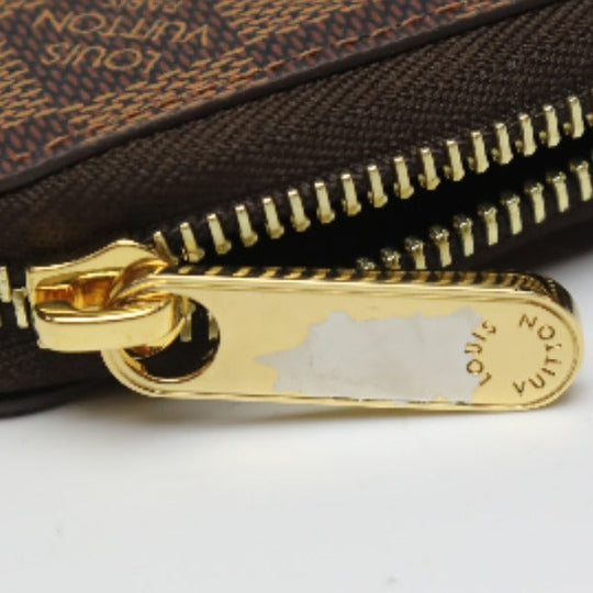 LOUIS VUITTON Long Wallet Purse N41661 Damier canvas Brown Zip Around Damier Zippy wallet mens(Unisex) Used Authentic