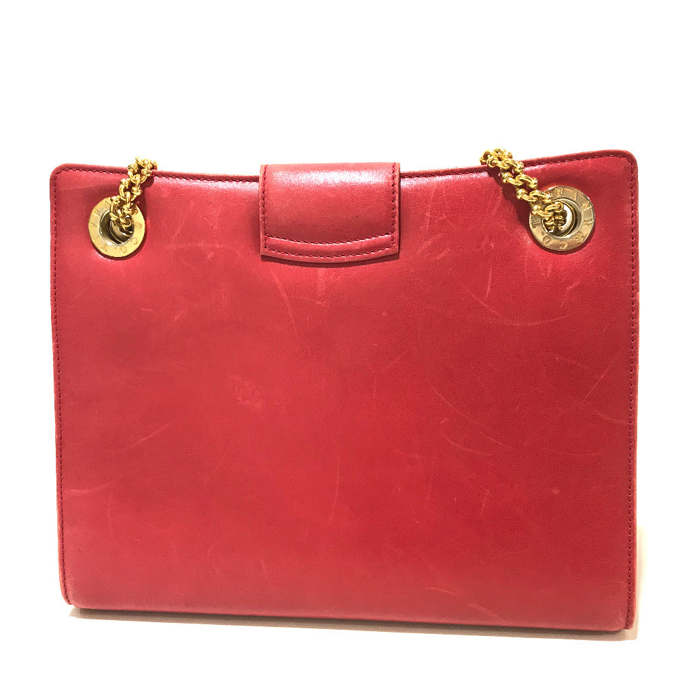 TIFFANY&Co. Shoulder Bag leather Red vintage logo Women Used Authentic