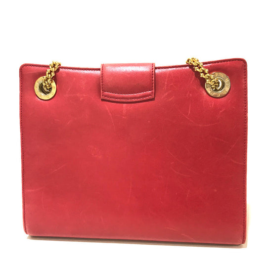 TIFFANY&Co. Shoulder Bag leather Red vintage logo Women Used Authentic