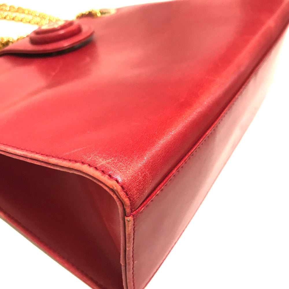 TIFFANY&Co. Shoulder Bag leather Red vintage logo Women Used Authentic