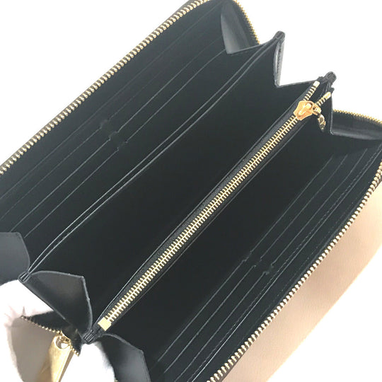 LOUIS VUITTON Long Wallet Purse M63490 Damier canvas Brown Transformed Damier Trompe l�foeil zippy wallet Women Used Authentic