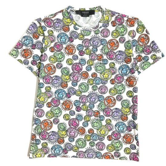 VERSACE Short sleeve T-shirt cotton White x multi XS