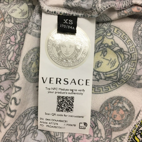 VERSACE Short sleeve T-shirt cotton White x multi XS