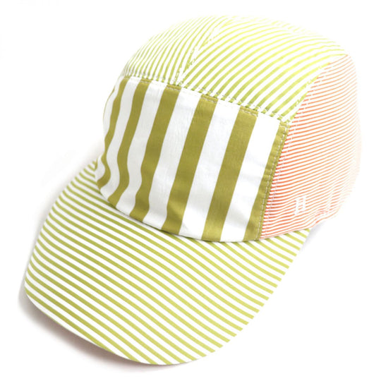 HERMES cap cotton Khaki x Orange x White
