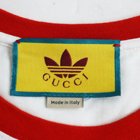 adidas Short sleeve T-shirt cotton White x blue x red XS