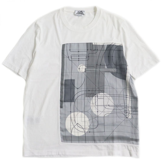 HERMES Cut cotton White x Gray type M