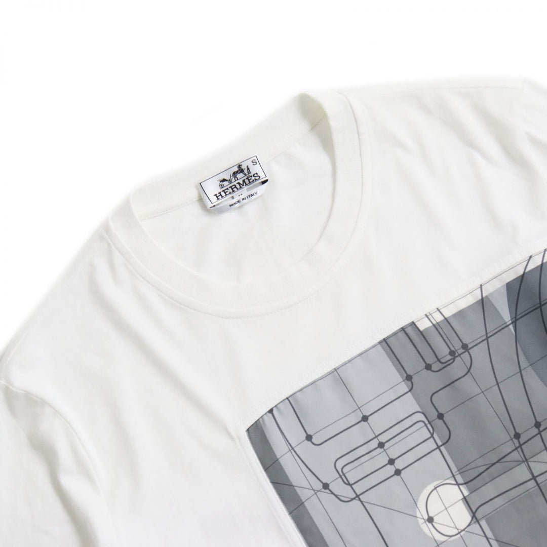 HERMES Cut cotton White x Gray type M