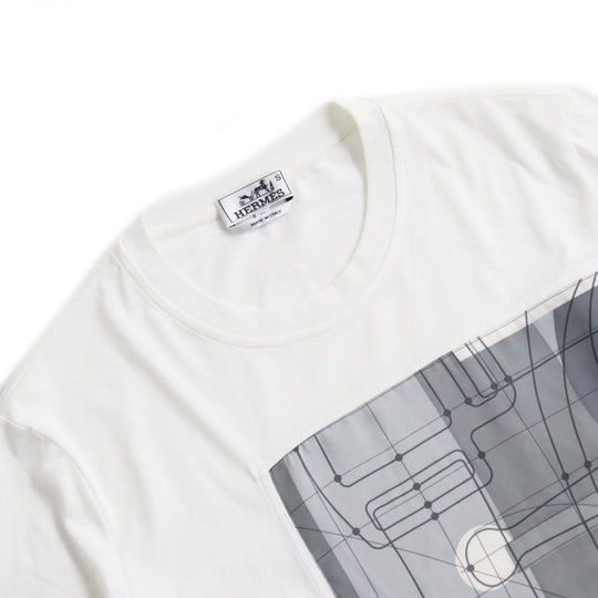HERMES Cut cotton White x Gray type M