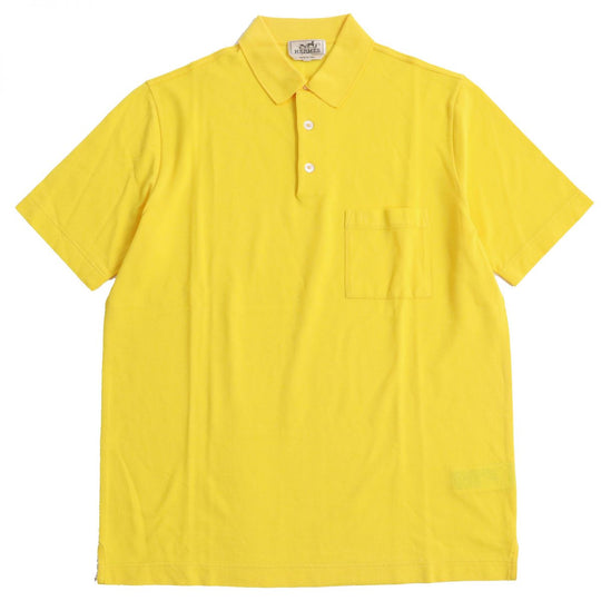 HERMES Short sleeve polo shirt cotton yellow M