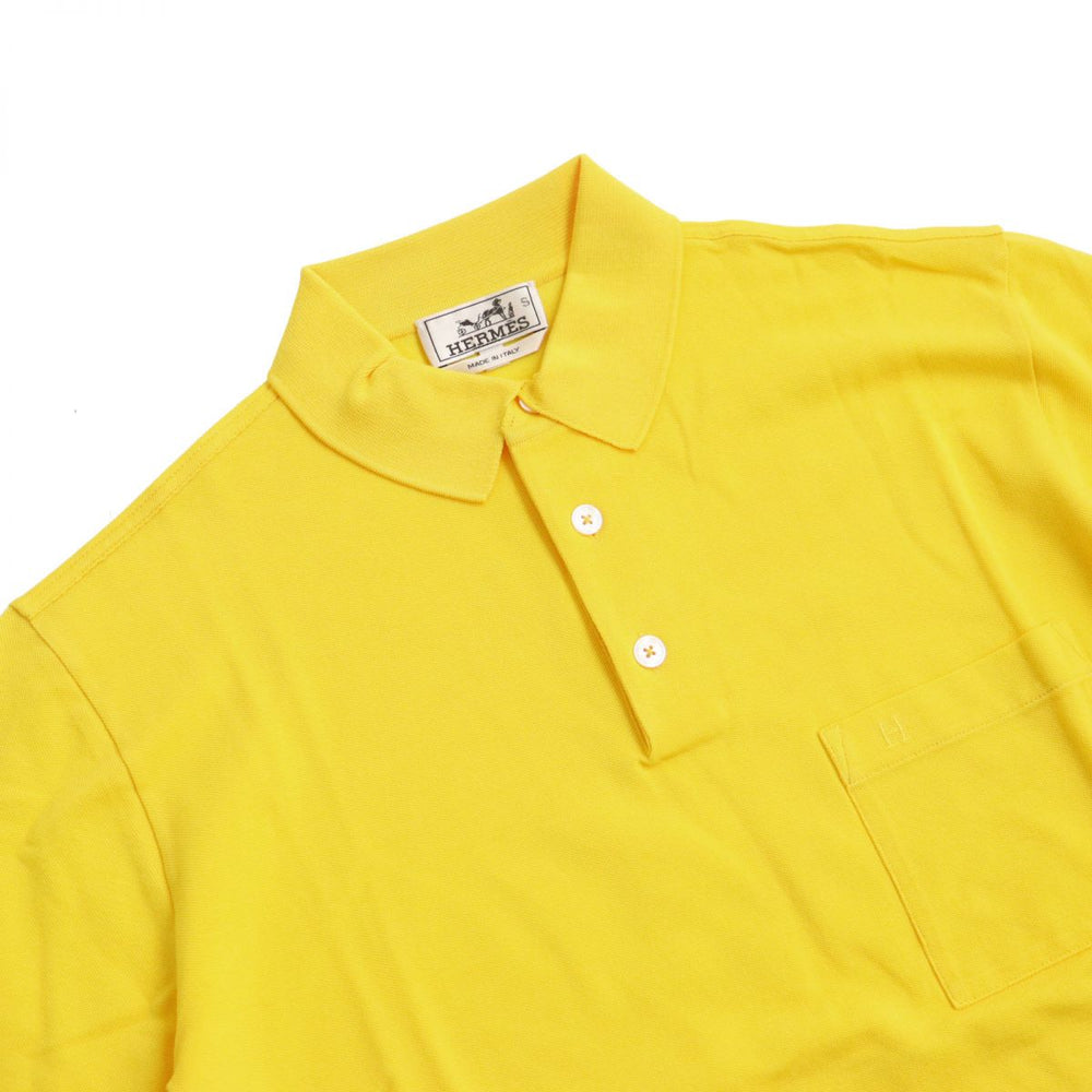 HERMES Short sleeve polo shirt cotton yellow M