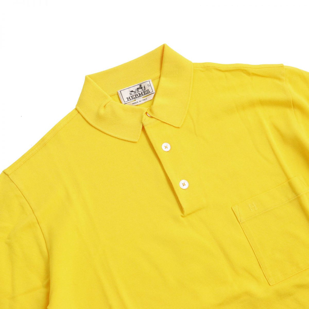 HERMES Short sleeve polo shirt cotton yellow M
