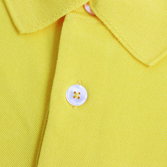 HERMES Short sleeve polo shirt cotton yellow M