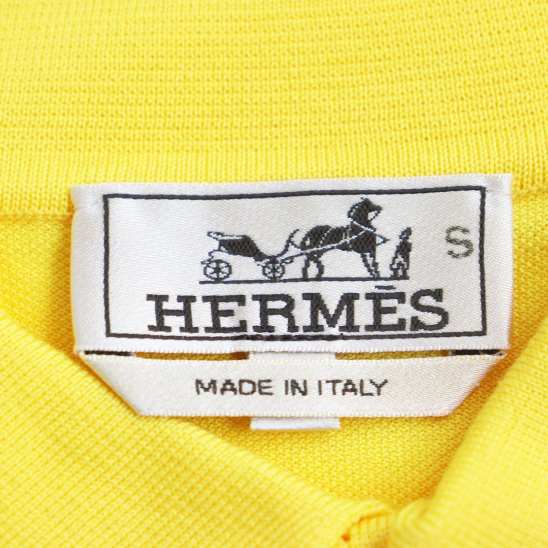 HERMES Short sleeve polo shirt cotton yellow M