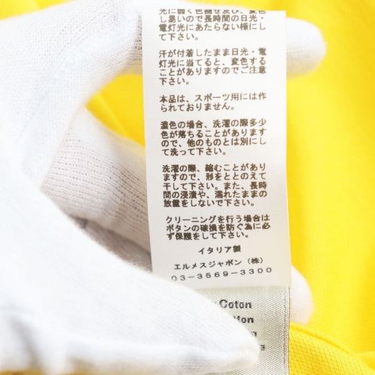HERMES Short sleeve polo shirt cotton yellow M