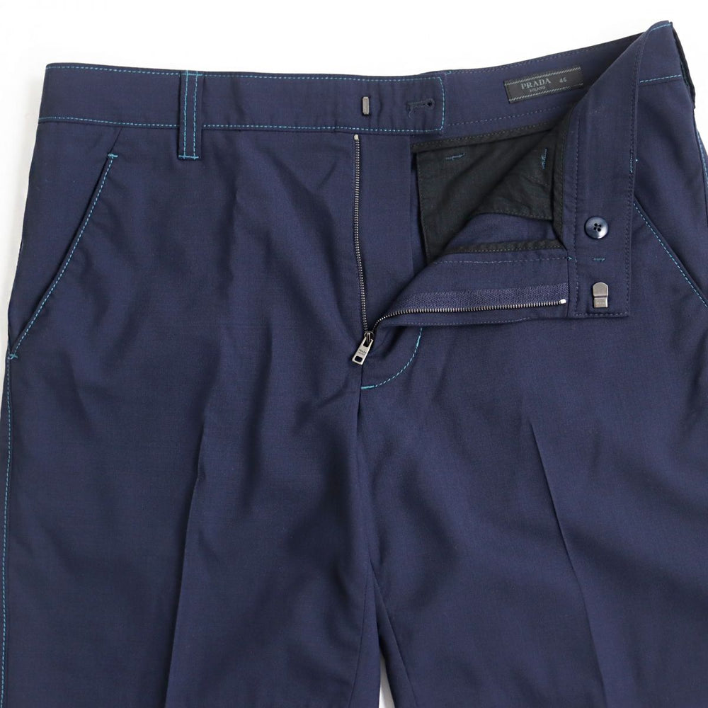 PRADA Pants Virgin wool Navy 46