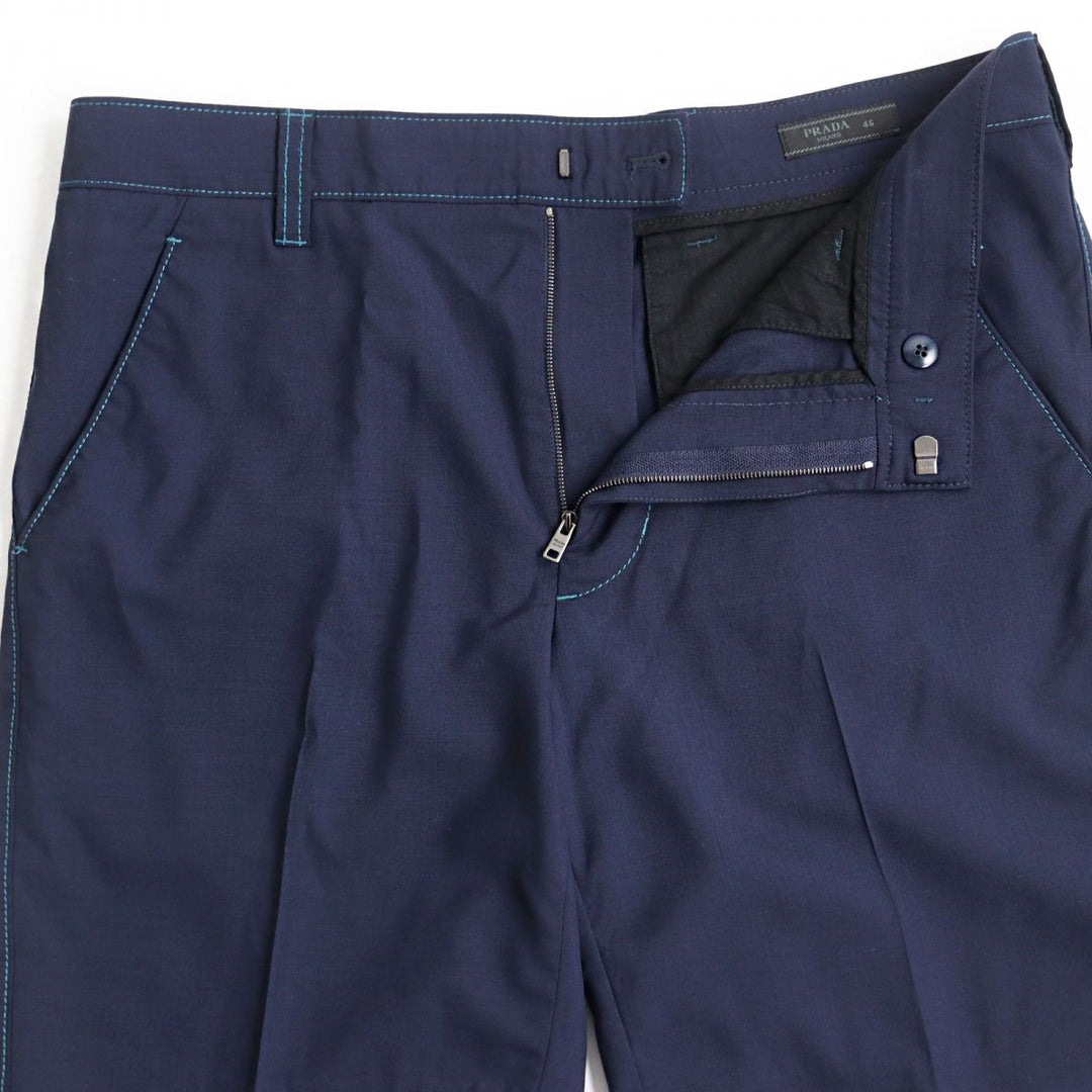 PRADA Pants Virgin wool Navy 46