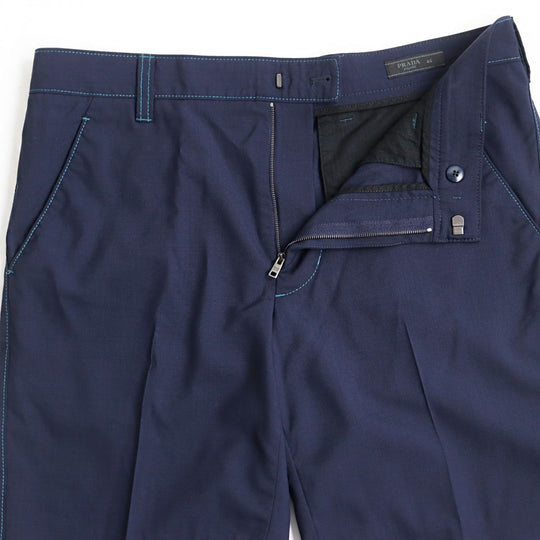 PRADA Pants Virgin wool Navy 46