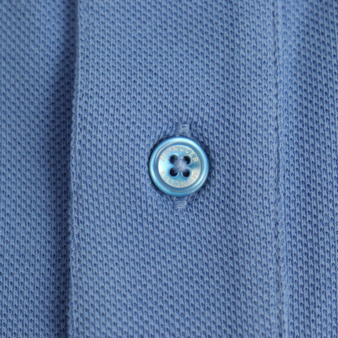 MONCLER Short sleeve polo shirt cotton Light blue S
