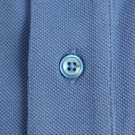 MONCLER Short sleeve polo shirt cotton Light blue S